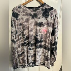 PINK Victoria's Secret Gray Tie-Dye Top Y2K